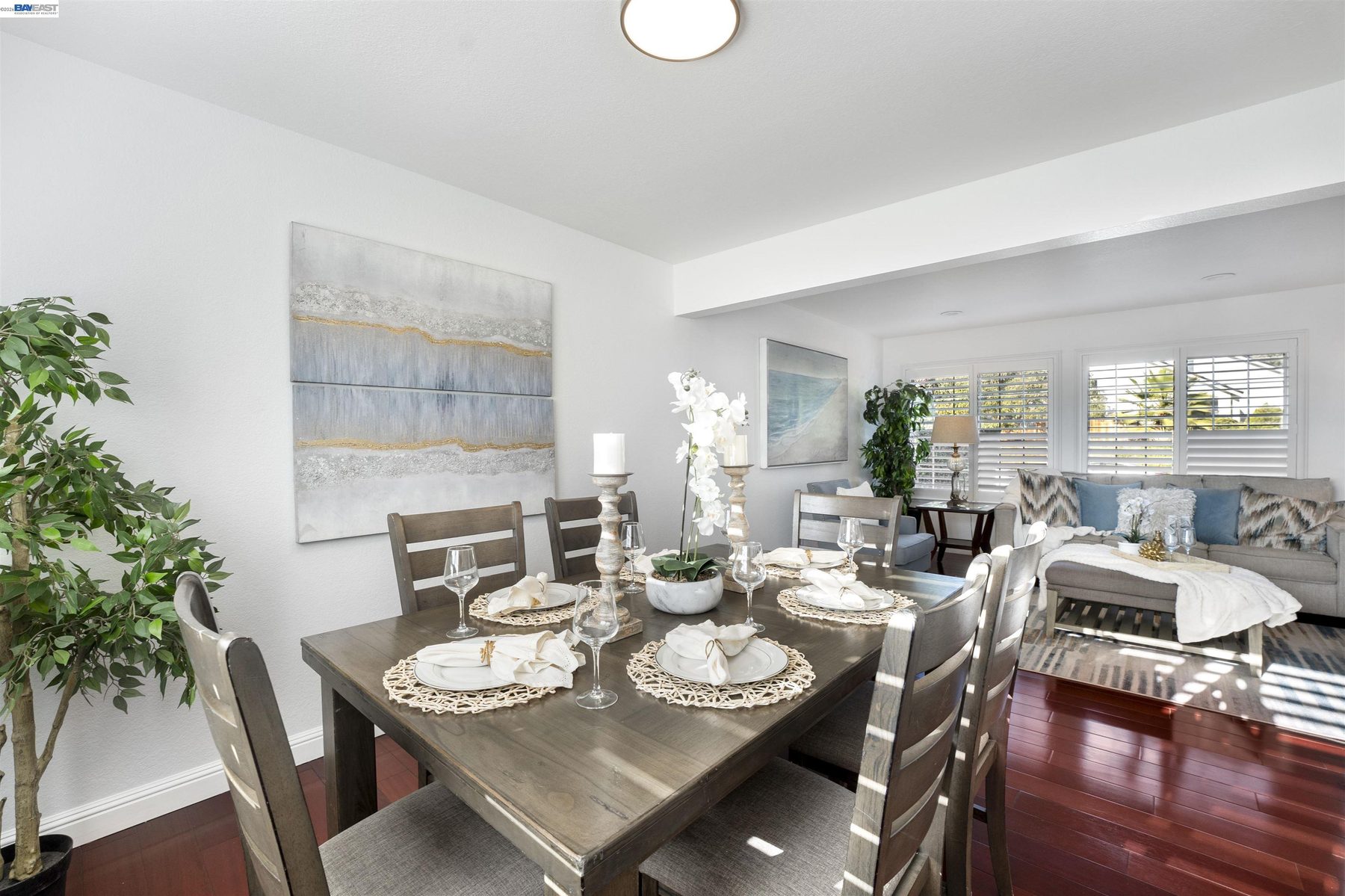Dining room open to the family room