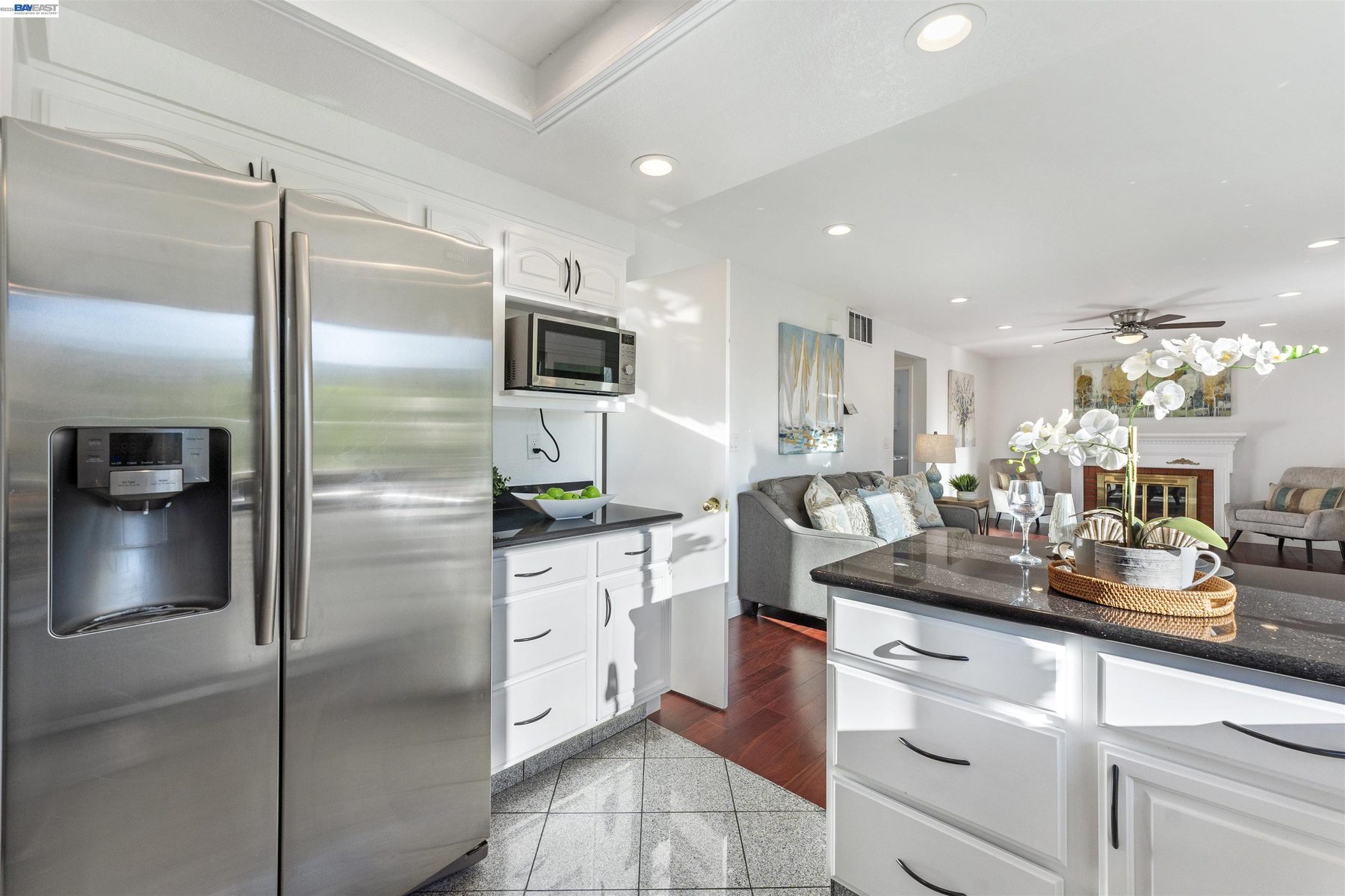 Stainless appliances and generous cabinetry