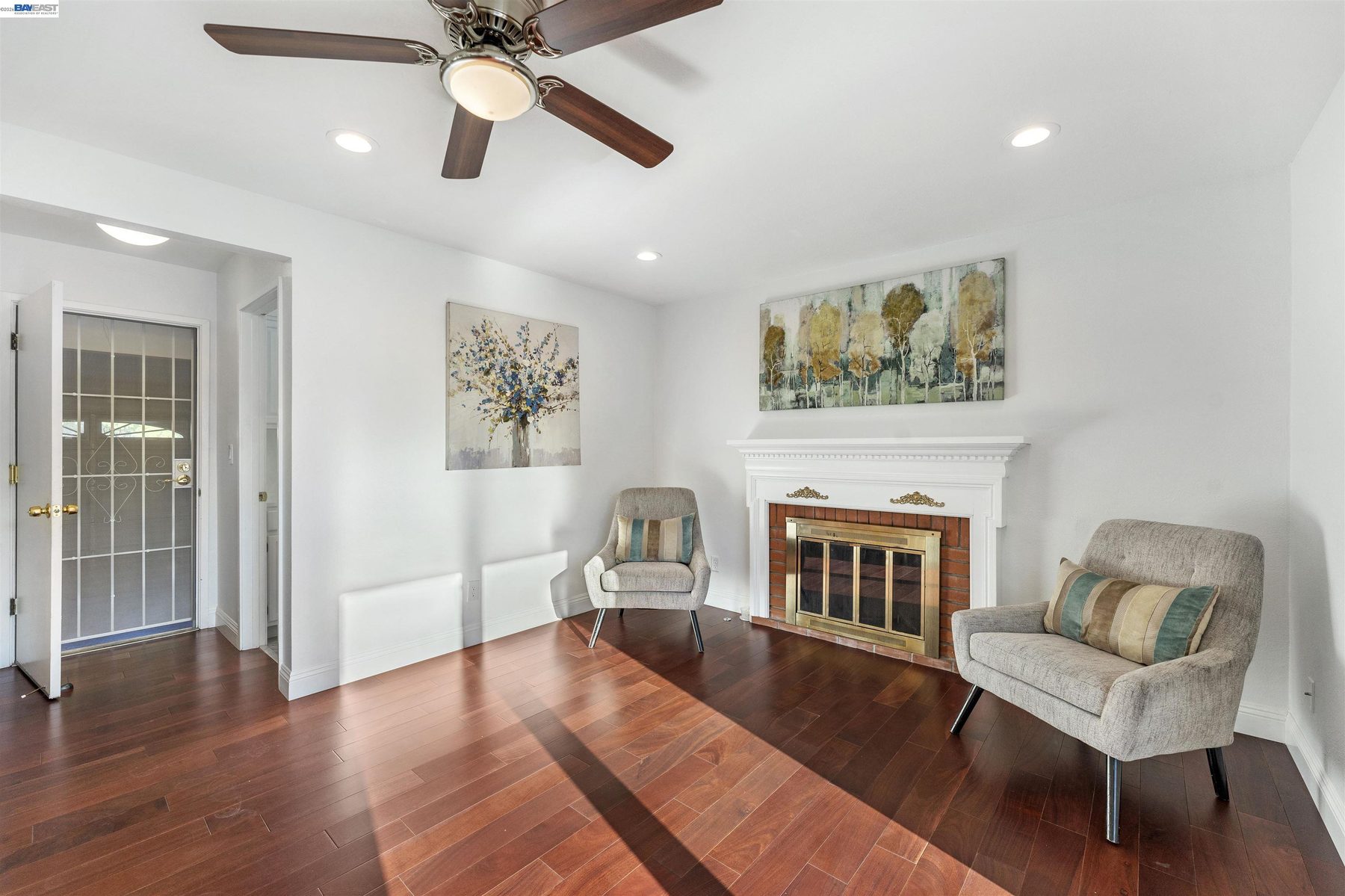 Fireside seating in the family room