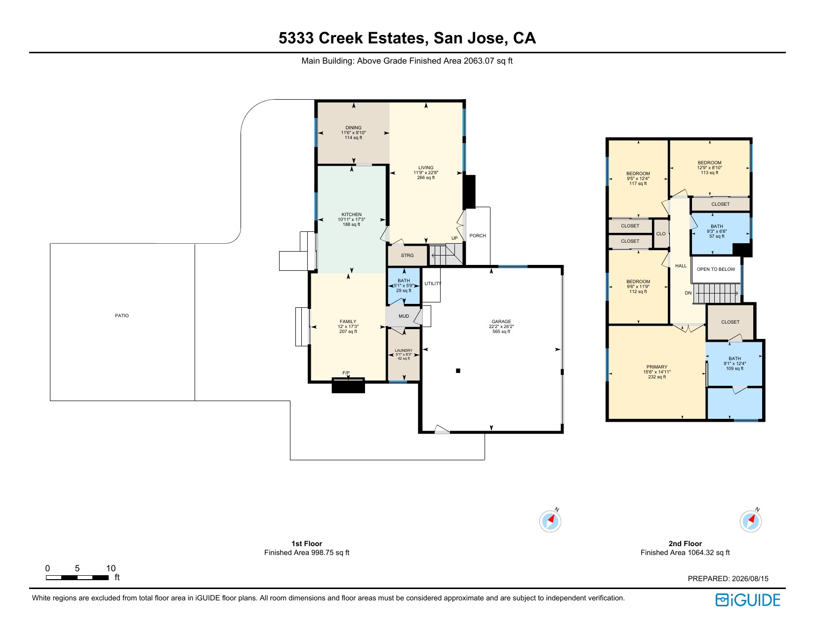 Floor plan of both levels of 5333 Creek Estates